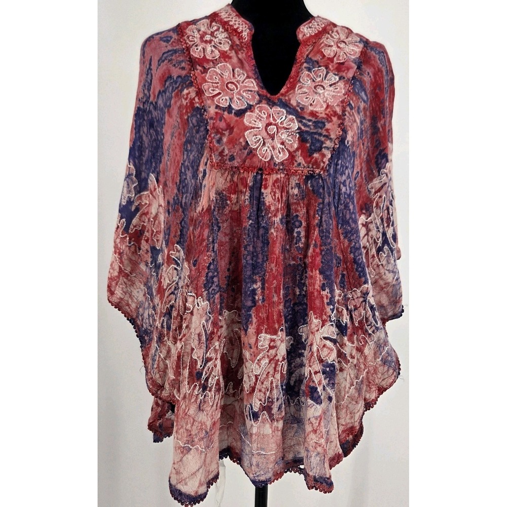 Fashion Terminal Caftan Tunic Top Boho Embroidered Pink Kaftan Free Size